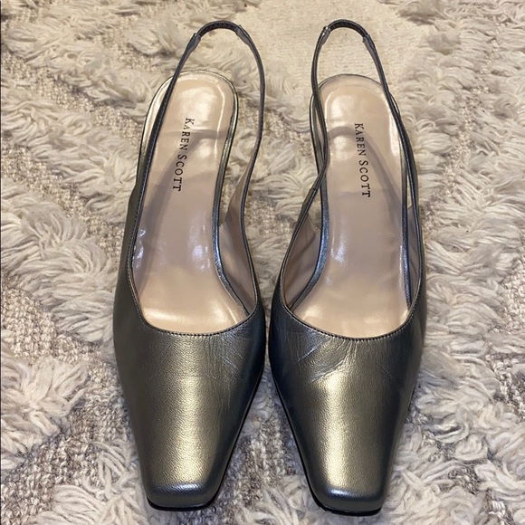 pewter slingback heels